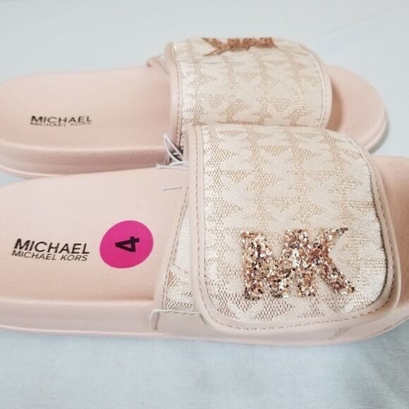 MICHAEL KORS Logo Faux Fur Flip Flop Sandals 2834 - Picture 4 of 5